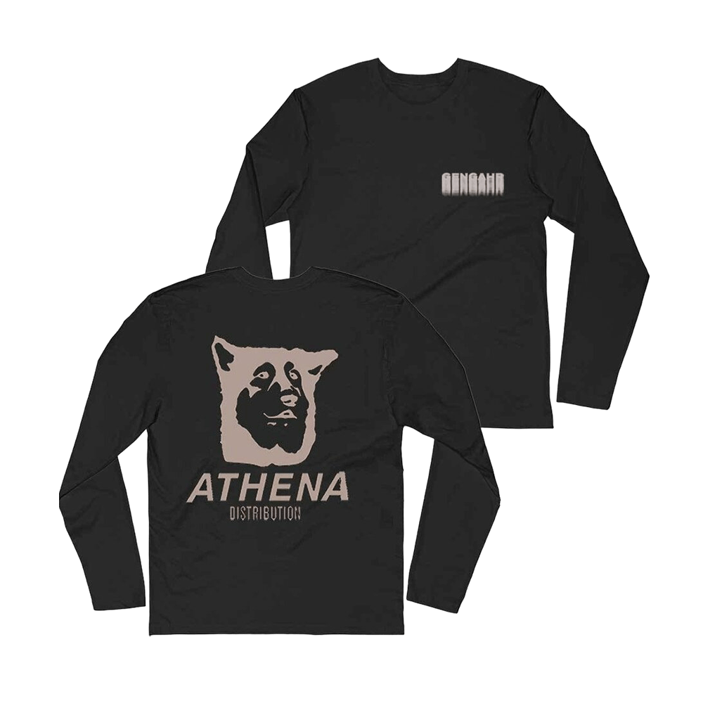 Gengahr Athena black long sleeve t-shirt with dog graphic and logo print