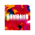 Gengahr art print — original ink painting by Hugh Schulte with Gengahr logo in red, orange and purple tones