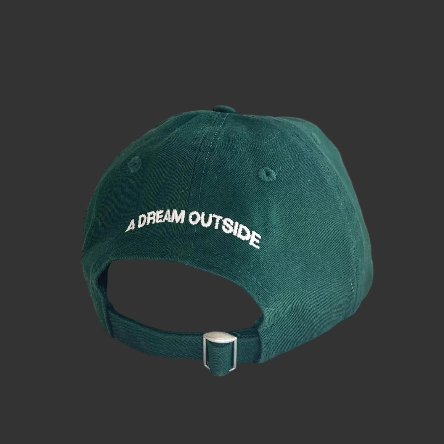 Back of Gengahr A Dream Outside cap showing embroidered text and strap