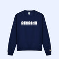 Gengahr navy crew neck sweatshirt with screen printed logo on chest